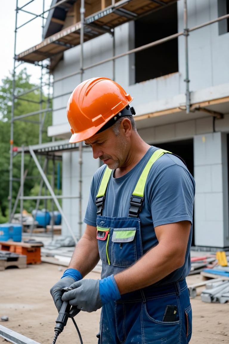 Handwerker auf der Baustelle – KI-generiertes Bild
